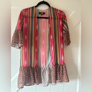 Girls, floaty Duster/kimono. Serape and Cheetah